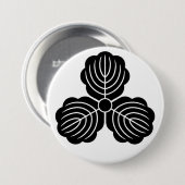 [Family Crests] three ork leaves Ronde Button 7,6 Cm (Voorkant /achterkant)