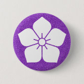 [Family Crests] White Kikyo flower Button (Voorkant)
