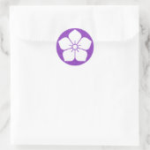 [Family Crests] White Kikyo flower Button Ronde Sticker (Tas)