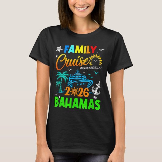 Family Cruise 2026 Bahamas Cruising Together Squad T-shirt (Voorkant)