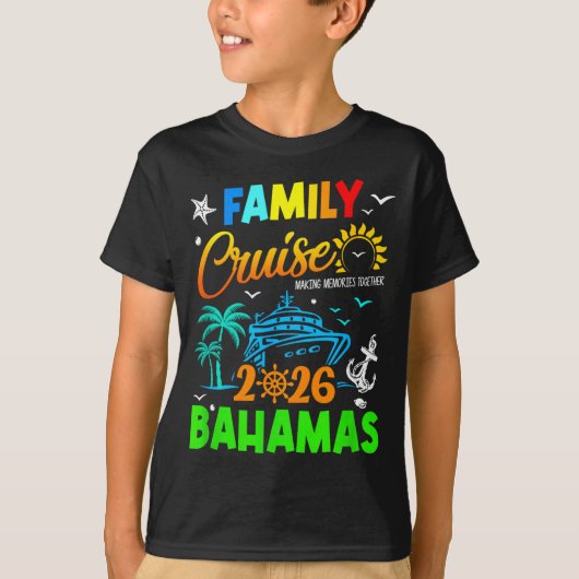 Family Cruise 2026 Bahamas Cruising Together Squad T-shirt (Voorkant)