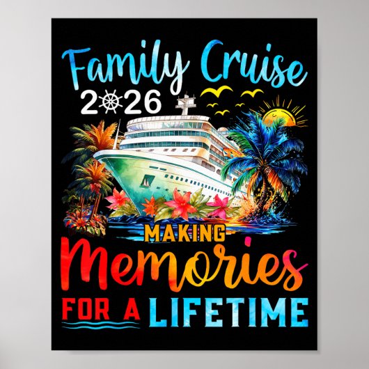 Family Cruise 2026 Group Matching Cruisin Together Poster (Voorkant)