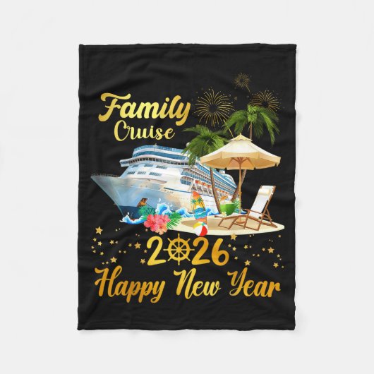 Family Cruise 2026 Happy New Year  Fleece Deken (Voorkant)