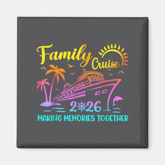 Family Cruise 2026 Summer Vacation Matching Family Magneet (Voorkant)