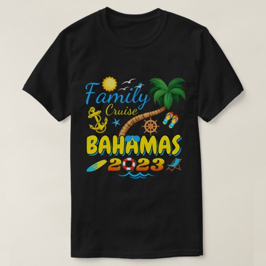Family Cruise Bahamas 2023 Matching Group Summer V T-shirt (Design voorkant)