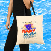 Family CRUISE Blue/Orange Sunset PERSONALIZE Tote Bag