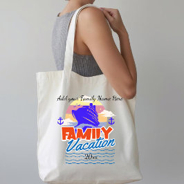 Family CRUISE Blue/Orange Sunset PERSONALIZE Tote Bag