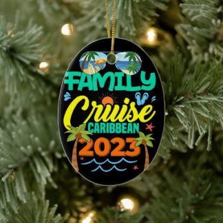 Family Cruise Caribbean 2023 Summer Vacation Keramisch Ornament