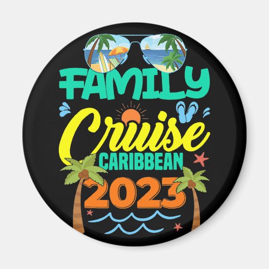 Family Cruise Caribbean 2023 Summer Vacation Magneet (Voorkant)