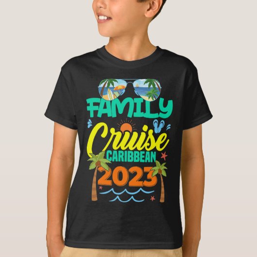 Family Cruise Caribbean 2023 Summer Vacation T-shirt (Voorkant)