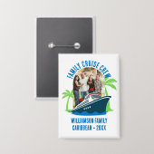 FAMILY CRUISE CREW Photo Destination Vacation Button (Voorkant / Achterkant)