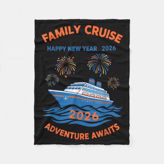 Family Cruise Happy New Year 2026 Adventure  Fleece Deken (Voorkant)