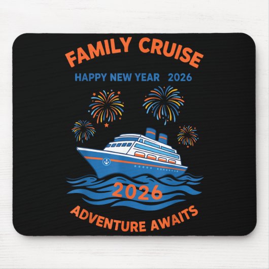 Family Cruise Happy New Year 2026 Adventure  Muismat (Voorkant)