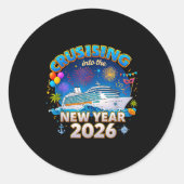 Family Cruise New Year 2026 Vacation  Ronde Sticker (Voorkant)