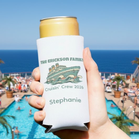 Family Cruise Retro Vacation Seltzer Blikjeskoeler