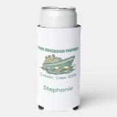 Family Cruise Retro Vacation Seltzer Blikjeskoeler (Seltzer Voorkant)