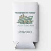 Family Cruise Retro Vacation Seltzer Blikjeskoeler (Achterkant)