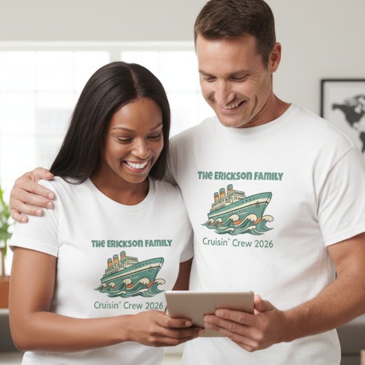 Family Cruise Retro Vacation Tee T-shirt