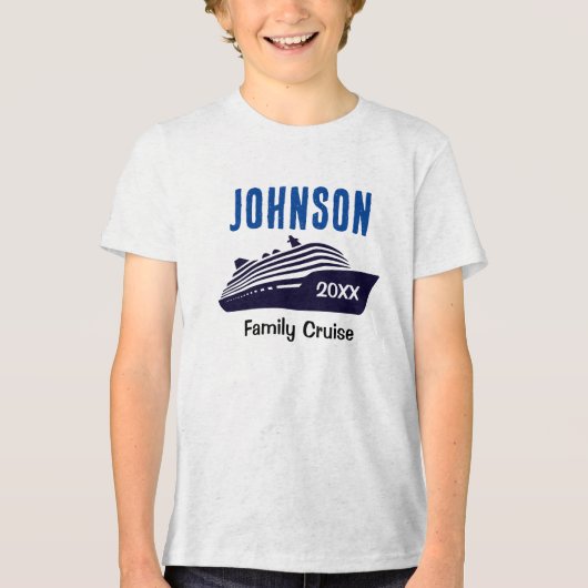 Family Cruise Ship Personalized Kids Boy Tshirt   (Voorkant)