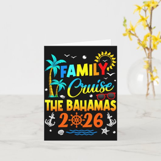 Family Cruise The Bahamas 2026 Summer Matching Vac Kaart (Gele Bloem)