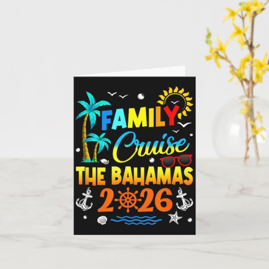 Family Cruise The Bahamas 2026 Summer Matching Vac Kaart (Gele Bloem)