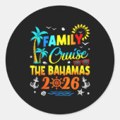 Family Cruise The Bahamas 2026 Summer Matching Vac Ronde Sticker (Voorkant)
