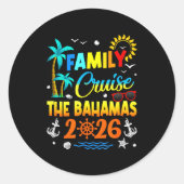Family Cruise The Bahamas 2026 Summer Matching Vac Ronde Sticker (Voorkant)