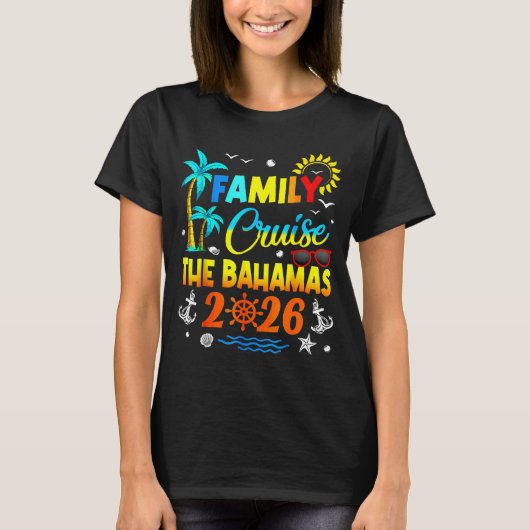 Family Cruise The Bahamas 2026 Summer Matching Vac T-shirt (Voorkant)