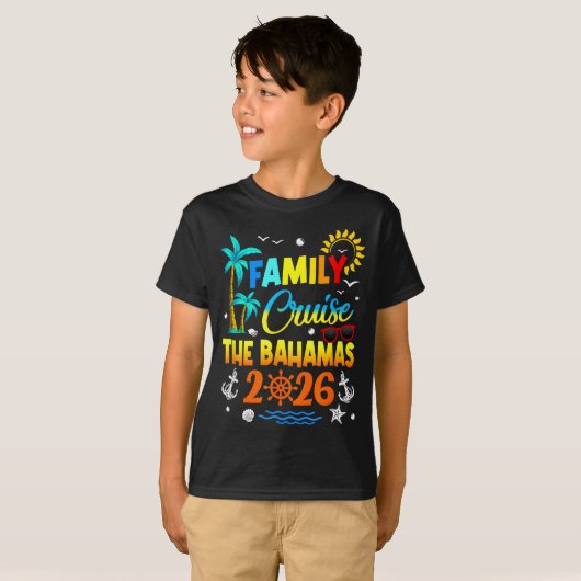 Family Cruise The Bahamas 2026 Summer Matching Vac T-shirt (Voorkant volledig)