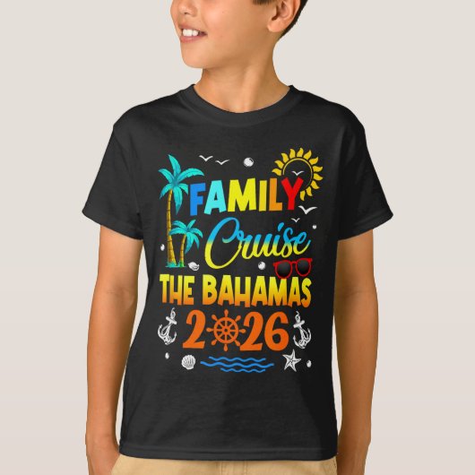 Family Cruise The Bahamas 2026 Summer Matching Vac T-shirt (Voorkant)