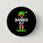 Family Daddio Elf Christmas Matching Pajama Funny  Ronde Button 5,7 Cm (Voorkant)
