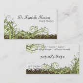 Family Dentist Visitekaartje Green Elegant Floral (Voorkant / Achterkant)