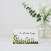 Family Dentist Visitekaartje Green Elegant Floral (Staand voorkant)