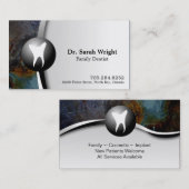 Family Dentist Visitekaartje Tooth Blauwgroen Rock (Voorkant / Achterkant)