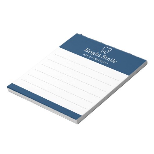 Family Dentistry Dentist Navy Blue White Notitieblok (Linkerzijde)