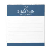 Family Dentistry Dentist Navy Blue White Notitieblok (Voorkant)