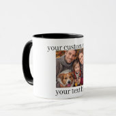 Family & Dog Photo Mug Personalized Gift Mok (Voorkant links)