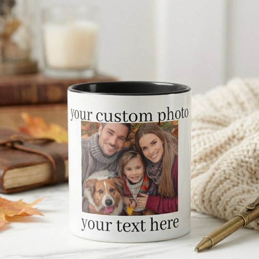 Family & Dog Photo Mug Personalized Gift Mok