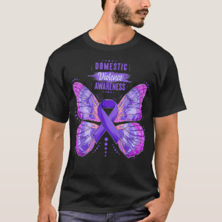 Family Domestic Violence Awareness Purple Ribbon b T-shirt