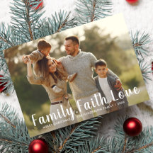 Family Faith Love Merry kerst Grote Foto