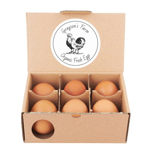 Family Farm Organic Fresh Eggs Ronde Sticker