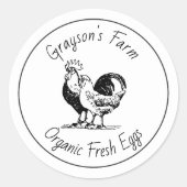 Family Farm Organic Fresh Eggs Ronde Sticker (Voorkant)