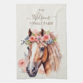 Family Farm Rustic Flower Crown Horse Theedoek (Verticaal)