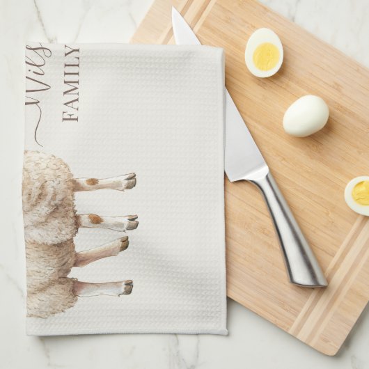 Family Farm Rustic Sheep  Theedoek (Quarter Fold)