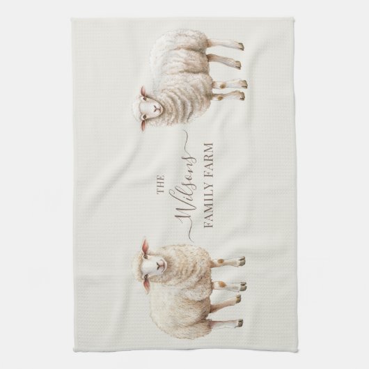 Family Farm Rustic Sheep  Theedoek (Verticaal)