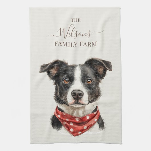 Family Farm Rustic Working Dog Theedoek (Verticaal)