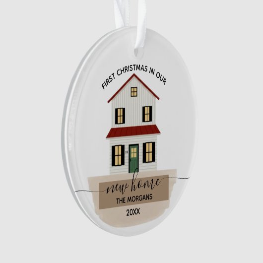 Family First Christmas Housewarming New Home  Ornament (voorkant)