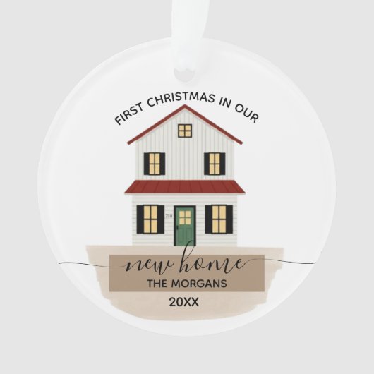 Family First Christmas Housewarming New Home  Ornament (voorkant)