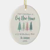 Family First Christmas New Home Photo Keramisch Ornament (Rechts)