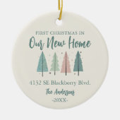 Family First Christmas New Home Photo Keramisch Ornament (Voorkant)